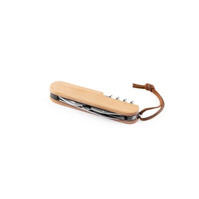 Ryker – Cuțit de buzunar multifuncțional bambus inox - Img 3