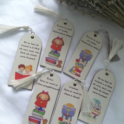 Semn de carte lemn cu text - Img 2