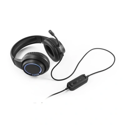 Thorne Headset RGB. Căști din ABS cu cablu de 2 m, microfon și lumini LED RGB - Negru - Img 3