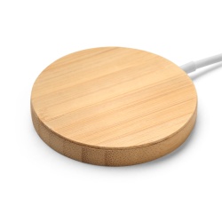 DAIMLER. Încărcător magnetic wireless ultrarapid 15W din bambus - Natural - Personalizat - Img 4