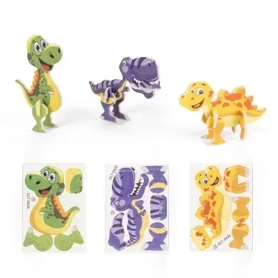 DINOSAURUS. Puzzle 3D din hârtie și EVA în formă de dinozaur
