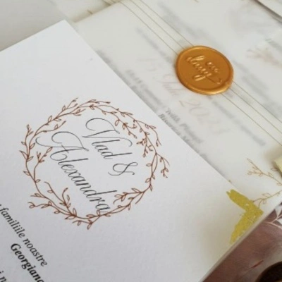 Invitație eleganta cu invelioare de calc - Img 5
