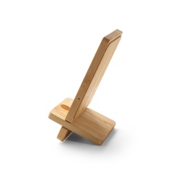 LANGE. Suport pentru smartphone cu încărcător wireless rapid de 15W din bambus - Natural - Personalizat - Img 4