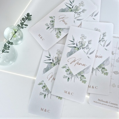 Meniu tip carte eucalipt