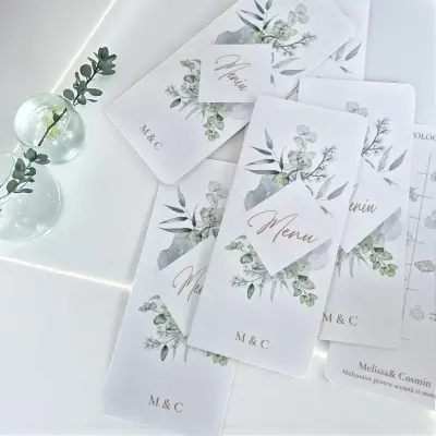 Meniu tip carte eucalipt
