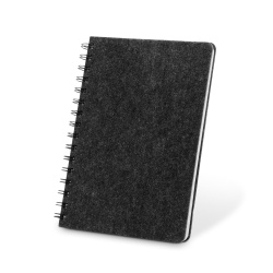 MISHIMA. Blocnotes A5 cu copertă semi-dură din pâslă reciclată (100% rPET) cu inele și pagini liniate - Img 1