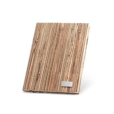 NERUDA. Notepad A5 cu coperta tare din fibre naturale de paie - Natural