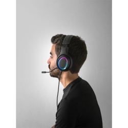 Thorne Headset RGB. Căști din ABS cu cablu de 2 m, microfon și lumini LED RGB - Negru - Img 4