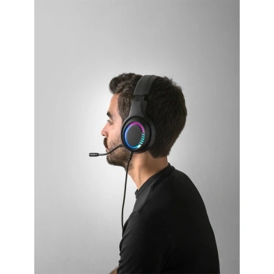 Thorne Headset RGB. Căști din ABS cu cablu de 2 m, microfon și lumini LED RGB - Negru - Img 4