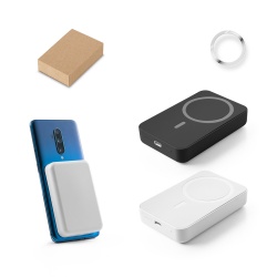 AMPERE 10. Power bank magnetic de 10'000 mAh cu încărcător wireless ultrarapid de 15W în ABS 100% reciclat (100% rABS) - Personalizat - Img 1