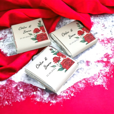 Ciocolată personalizată cu trandafiri