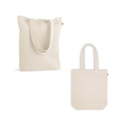 HARBOR. Sacoșă realizată din bumbac reciclat (70%) și poliester (30% rPET) (280 g/m²) - Natural deschis - Personalizat - Img 4