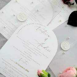 Invitație 2 în 1 elegantă și personalizată pentru nuntă de pe TheGala.ro