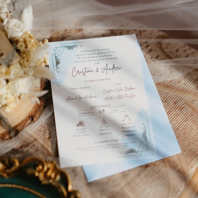Invitații de Nuntă cu Accente Aurii