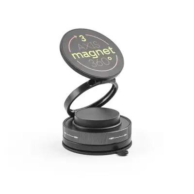 KEPLER. Suport magnetic pentru telefon mobil cu sistem de fixare prin vid pentru suprafețe netede și neuniforme. (rotație 360º)