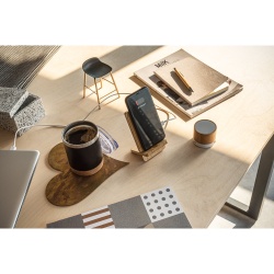 LANGE. Suport pentru smartphone cu încărcător wireless rapid de 15W din bambus - Natural - Personalizat - Img 5