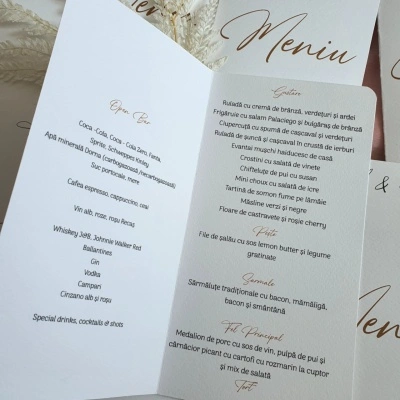 Meniu tip carte cu elemente aurii - Img 4