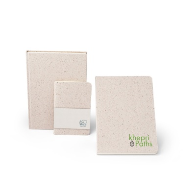 ORGANIC SEMI-RIGID. Blocnotes A5 cu copertă semirigidă din materie organică de elefant (80%) - Natural deschis - Img 2