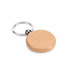 STEWIE ROUND. Breloc rotund din lemn de fag - Img 1