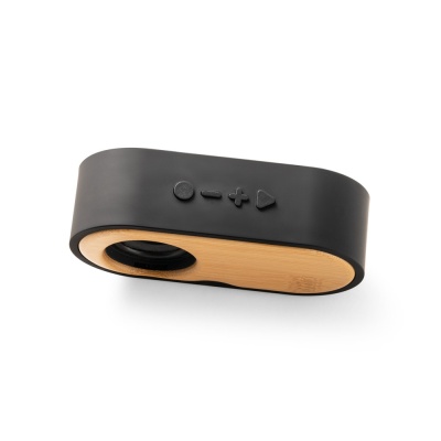 TILLY. Difuzor portabil de 3W cu autonomie de 5h pe bambus și ABS 100% reciclat (100% rABS) - Negru - Personalizat - Img 3