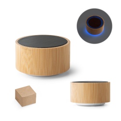 ARBER. Difuzor portabil de 3W cu autonomie de 2h în bambus și ABS - Natural - Personalizat - Img 1