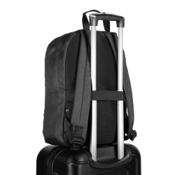 GIJON. Rucsac pentru laptop din poliester reciclat de înaltă densitate 600D și căptușeală din poliester reciclat 210D - Gri inchis - 16 L - Img 2