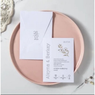 Invitații de nuntă florale cu plic