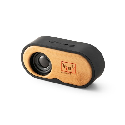 TILLY. Difuzor portabil de 3W cu autonomie de 5h pe bambus și ABS 100% reciclat (100% rABS) - Negru - Personalizat - Img 4