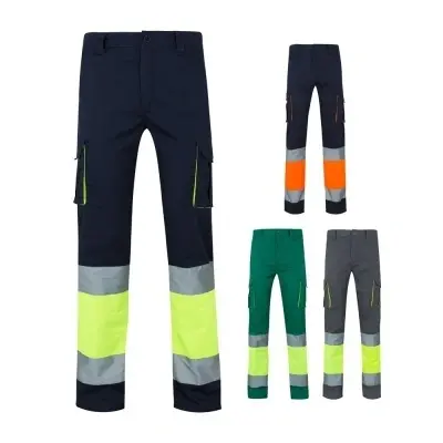 VL ZEUS LARGE. Pantaloni elastici cu buzunare multiple, în două tonuri (240 g/m²), din bumbac (46%), EME (38%) și poliester (16%)
