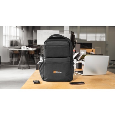 COPENHAGEN. Rucsac din twill reciclat hidrofug cu două buzunare frontale mari, 17.3"