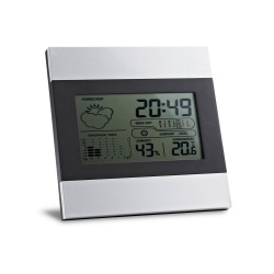 DENE. Stație meteo de birou cu ecran LCD din aluminiu și ABS - Argintiu satinat - Img 2