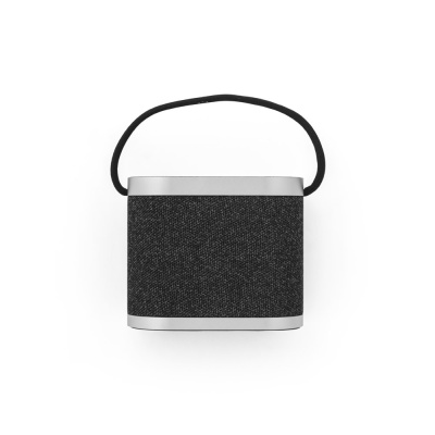 GUETTA. Difuzor portabil de 5W cu încărcător wireless super-rapid de 15W și autonomie a bateriei de 2h, fabricat din bambus și PET reciclat (100% rPET) - Gri inchis - Personalizat - Img 3