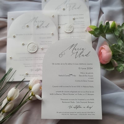 Invitație arcada cu perle