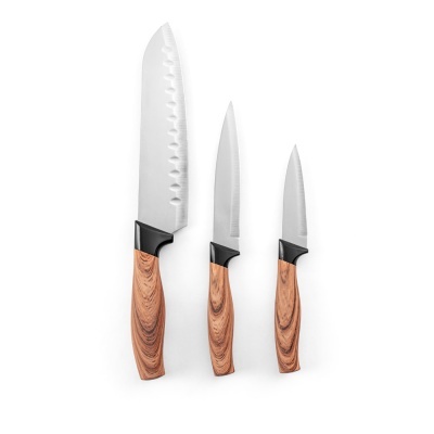 BAHARAT. Set de 3 cuțite de bucătărie cu lame din oțel inoxidabil și mânere ergonomice - Img 2