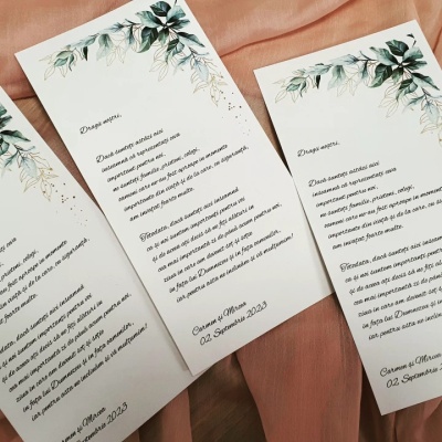 Card de mulțumire cu frunze