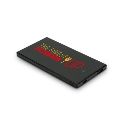 DENNING. Powerbank subțire din oțel inoxidabil de 5'000 mAh - Negru