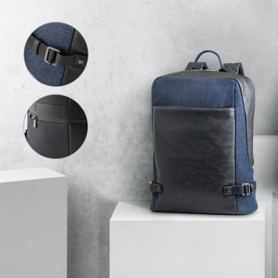 DIVERGENT BACKPACK I. Rucsac pentru laptop până la 15.6'' în denim și PU - Img 6