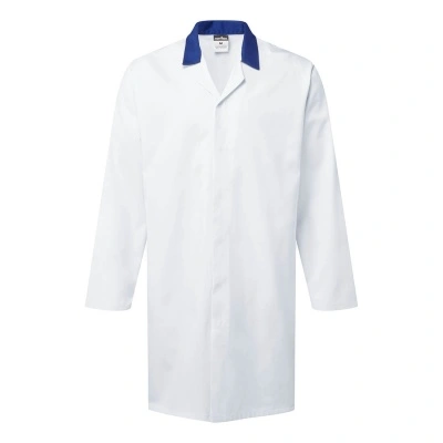Food Industry Coat, No Pocket Portwest 2210, alb (alb/albastru regal)