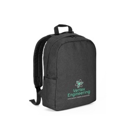 GIJON. Rucsac pentru laptop din poliester reciclat de înaltă densitate 600D și căptușeală din poliester reciclat 210D - Gri inchis - 16 L - Img 4