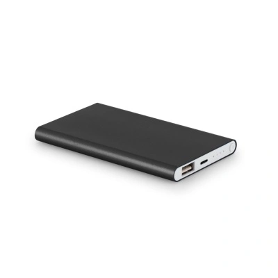 MARCET. Power bank slim 4'000 mAh din aluminiu reciclat (100% rAL) și ABS reciclat (100% rABS)