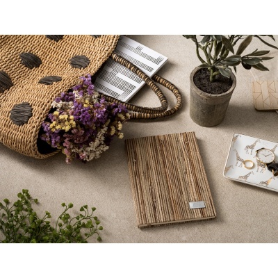 NERUDA. Notepad A5 cu coperta tare din fibre naturale de paie - Natural - Img 5