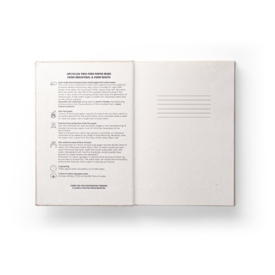 ORGANIC RIGID. Blocnotes A5 cu copertă dură realizată din materie organică de elefant (80%) - Natural deschis - Personalizat - Img 3