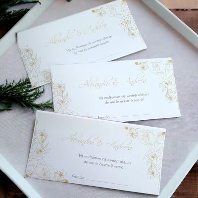 Plic de dar cu flori aurii