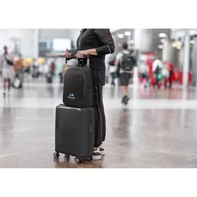 UDINE. Rucsac de călătorie cu un compartiment cu deschidere completă din poliester reciclat 300D de înaltă densitate, 16" - Img 3