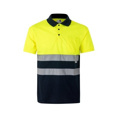 VL CUPID. Tricou polo bicolor bird-eye (160g/m²) cu mâneci scurte, din poliester (100%) - Img 2