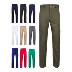 VL LUGH. Pantaloni stretch cu buzunare multiple (240 g/m²), din bumbac (46%), EME (38%) și poliester (16%) - Img 1