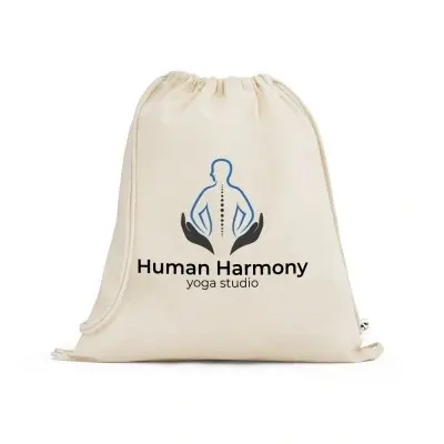 BELIZE. Sacoșă rucsac 100% bumbac organic (140 g/m²) - Natural deschis - Personalizat