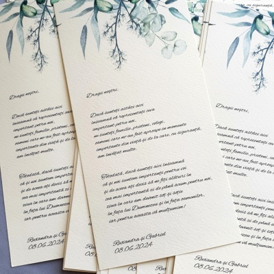 Card de mulțumire eucalipt