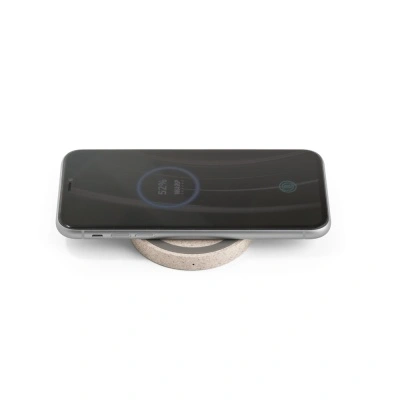 CUVIER. Încărcător wireless super rapid 5W în ABS și fibră de paie - Natural - Img 4