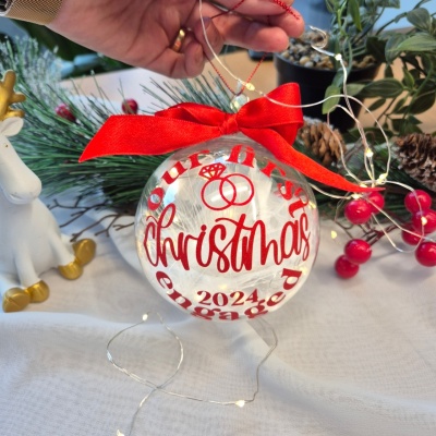 Glob personalizat ”Our first Christmas engaged”